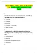 State Of Iowa Study Guide - State Portion Exam With Complete Solutions Latest Update