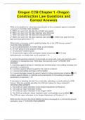 Oregon CCB Chapter 1 -Oregon Construction Law Questions and Correct Answers