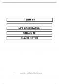 Grade 10 life orientation summary term 1 to 4