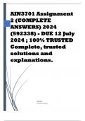 AIN3701 Assignment 2 (COMPLETE ANSWERS) 2024 (592338) - DUE 12 July 2024 ; 100% TRUSTED Complete, trusted solutions and explanations.