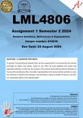 LML4806 Assignment 1 (COMPLETE ANSWERS) Semester 2 2024 (818236)  - DUE 25 August 2024