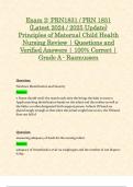 Exam 2: PRN1831 / PRN 1831 (Latest 2024 / 2025 Update) Principles of Maternal Child Health Nursing Review | Questions and Verified Answers | 100% Correct | Grade A - Rasmussen