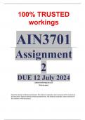 AIN3701 Assignment 2 (COMPLETE ANSWERS) 2024 (592338) - DUE 12 July 2024 ; 100% TRUSTED solutions and explanations.......... 