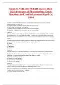 Exam 3: NUR 210/ NUR210 (Latest 2024/ 2025) Principles of Pharmacology Exam| Questions and Verified Answers| Grade A| Galen