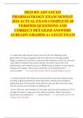 HESI RN ADVANCED  PHARMACOLOGY EXAM NEWEST  2024 ACTUAL EXAM COMPLETE 60  VERIFIED QUESTIONS AND  CORRECT DETAILED ANSWERS  ALREADY GRADED A+ LEGIT EXAM