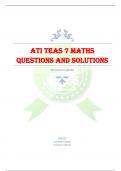 ATI TEAS 7 MATHS  QUESTIONS AND SOLUTIONS 