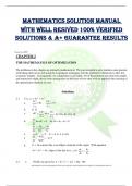 MATHEMATICS SOLUTION MANUAL  WITH WELL RESIVED 100% VERIFIED  SOLUTIONS & A+ GUARANTEE RESULTS