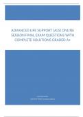 Advanced Life Support (ALS) Online Session Final Exam Questions with Complete Solutions Graded A+