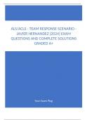 ALS ACLS - Team Response Scenario - Javier Hernandez -2024- Exam Questions and Complete Solutions