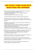 CSO STUDY GUIDE EXAM WITH QUESTIONS AND ANSWERS