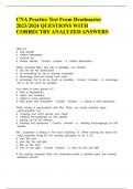 CNA Practice Test From Headmaster 2023 2024 QUESTIONS WITH CORRECTRY ANALYZED