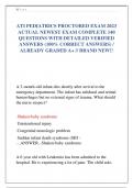 ATI PEDIATRICS PROCTORED EXAM 2023  ACTUAL NEWEST EXAM COMPLETE 140  QUESTIONS WITH DETAILED VERIFIED  ANSWERS (100% CORRECT ANSWERS) /  ALREADY GRADED A+ // BRAND NEW!!