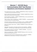 Module 7 - NCCER Basic  Communication Skill Test Review  Questions and Answers Updated