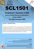 SCL1501 Assignment 1 (COMPLETE ANSWERS) Semester 2 2024 - DUE 26 August 2024