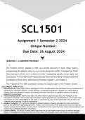 SCL1501 Assignment 1 (ANSWERS) Semester 2 2024 - DISTINCTION GUARANTEED