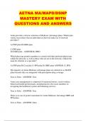 AETNA MA/MAPD/DSNP MASTERY EXAM WITH QUESTIONS AND ANSWERS