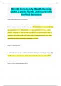 NR 442 Community Health Nursing Exam 2 Study Guide Questions with  Verified Solutions