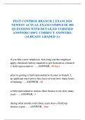 PEST CONTROL BRANCH 2 EXAM 2024  NEWEST ACTUAL EXAM COMPLETE 300  QUESTIONS WITH DETAILED VERIFIED  ANSWERS (100% CORRECT ANSWERS)  /ALREADY GRADED A+