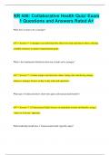 NR 446: Collaborative Health Quiz/ Exam 1 Questions and Answers Rated A+