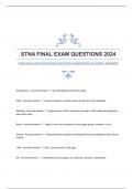 STNA FINAL EXAM QUESTIONS 2024 WITH GUARANTEED ACCURATE ANSWERS.