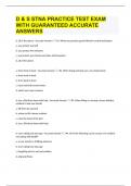 D & S STNA PRACTICE TEST EXAM WITH GUARANTEED ACCURATE ANSWERS