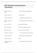 SAT Reading Comprehension Vocabulary Study Guide With Complete Questions And  Answers.