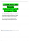 Solutions Manual for Actuarial Mathematics for Life Contingent Risks