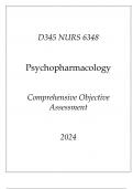 (WGU D345) NURS 6348 Psychopharmacology Comprehensive OA 2024.