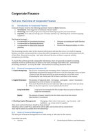 Corporate Finance Summary Chapter 1, 2, 3, 4, 5, 8, 9, and 10