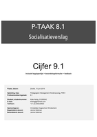  P-taak 8.1 Socialisatieverslag (1e jaar) Cijfer 9.1