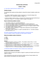 Topic 3 - Redox  - Revision Notes 2015