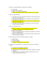 Stock Markets (SMK1) Mock Exam 2 October 2011