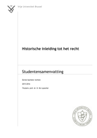 Historische inleiding tot het recht - studentensamenvatting