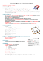 Differential Diagnosis - Role of Lab Investigations