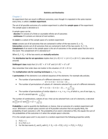 Statistics and Stochastics Summary