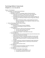 Psychology 101 Midterm Study Guide