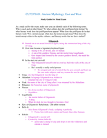 CLT 3378 FINAL EXAM STUDY GUIDE (Ancient Mythology)