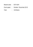 Exam paper: OCT 2015