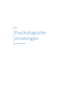 Samenvatting palet vd psychologie, psychologische stromingen