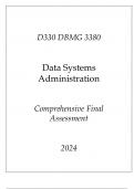 (WGU D330) DBMG 3380 Data Systems Administration Comprehensive FA 2024.