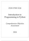 (WGU D335) ITSW 3126 Introduction to Programming in Python Comprehensive OA 2024.