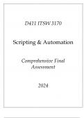 (WGU D411) ITSW 3170 Scripting & Automation Comprehensive FA 2024