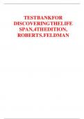 TEST BANK FOR DISCOVERING THE LIFE SPAN, 4TH EDITION, ROBERT S. FELDMAN  