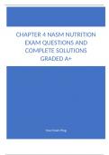 Chapter 4 NASM Nutrition Exam Questions and Complete Solutions Graded A+