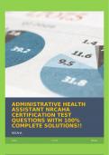 ADMINISTRATIVE HEALTH ASSISTANT NRCAHA CERTIFICATION TEST QUESTIONS WITH 100% COMPLETE SOLUTIONS!!