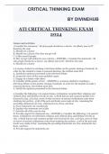 ATI CRITICAL THINKING EXAM 2024