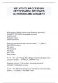 RELATIVITY PROCESSING  CERTIFICATION REVIEWED  QUESTIONS AND ANSWERS