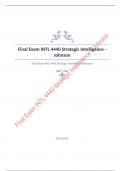 Final Exam INTL 4440 Strategic Intelligence Questions with complete solution