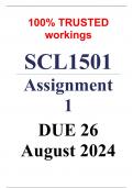 SCL1501 Assignment 1 (COMPLETE ANSWERS) Semester 2 2024 - DUE 26 August 2024 ; 100% TRUSTED solutions and explanations.