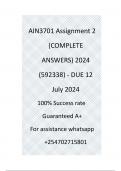 AIN3701 Assignment 2 (COMPLETE ANSWERS) 2024 (592338) - DUE 12 July 2024